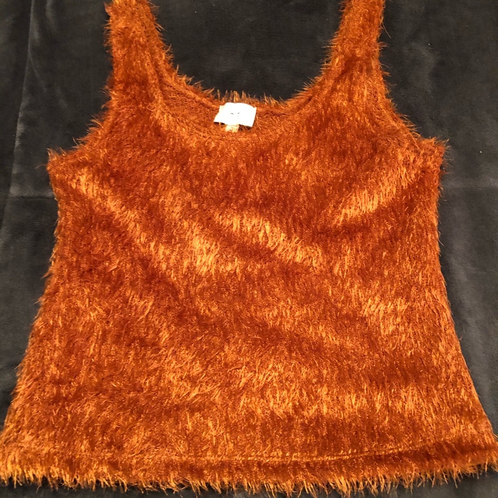Faux Feather Hacci Sweater Tank